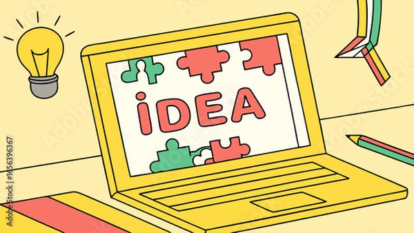 Obraz Creative Idea Concept Depicted on Laptop Screen.