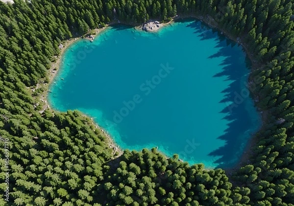 Fototapeta 翡翠色の森の瞳