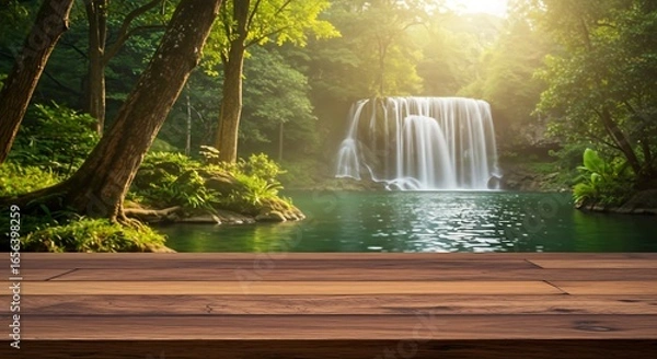 Fototapeta 森の息吹、静寂の滝