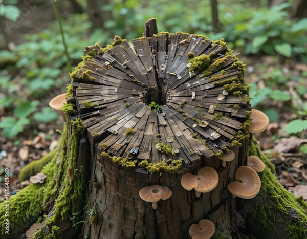 Obraz tree stump in a forest