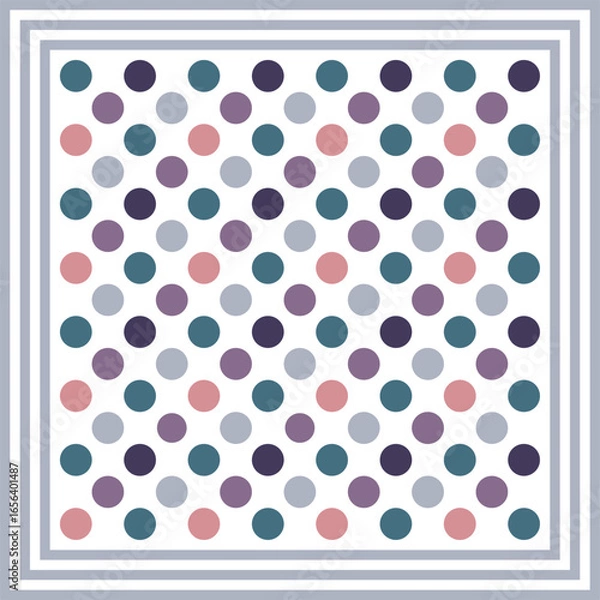 Fototapeta Polka dot scarf pattern. Vector Illustration.