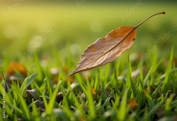 Obraz leaf on grass