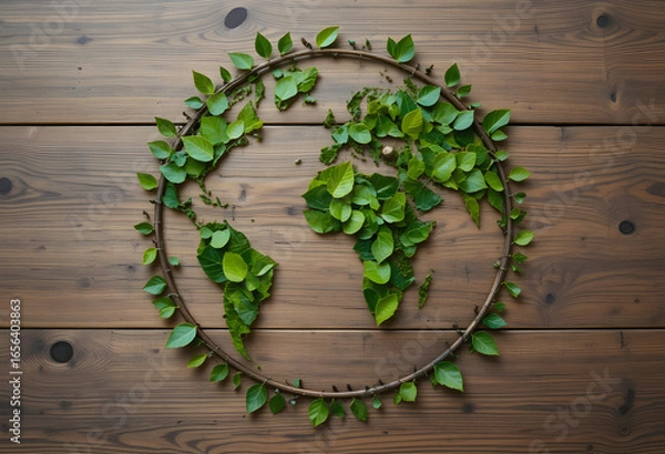 Obraz Leaf on wooden background