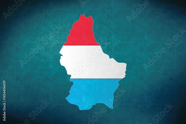 Fototapeta Luxembourg vector map with flag	