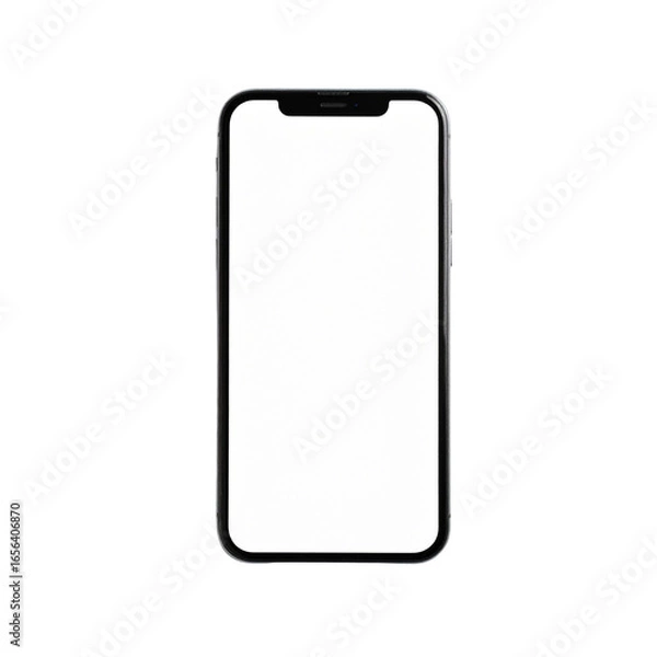 Obraz Modern smartphone with blank screen isolated on transparent background