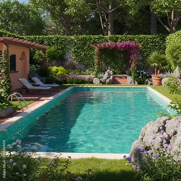 Fototapeta 緑の楽園、輝く水面