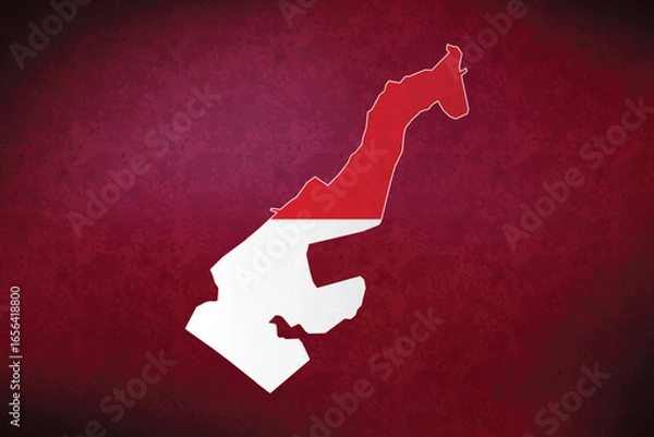 Fototapeta Monaco vector map with flag	
