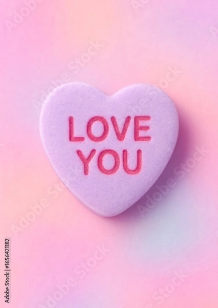 Obraz Heart-shaped candy with message