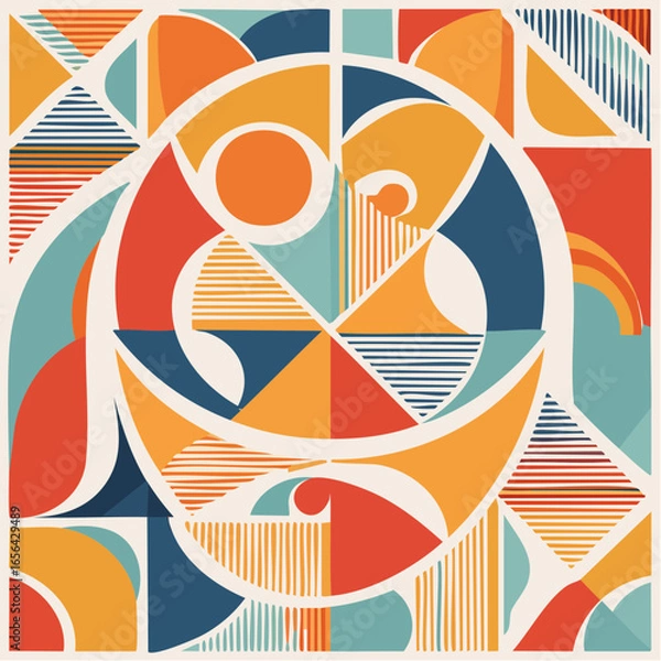 Fototapeta Mid Century Abstract Vector Pattern