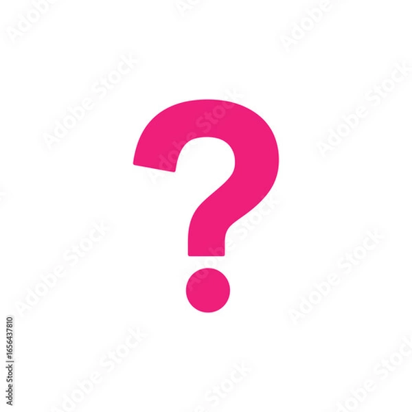 Obraz Pink question mark silhouette icon vector flat design.