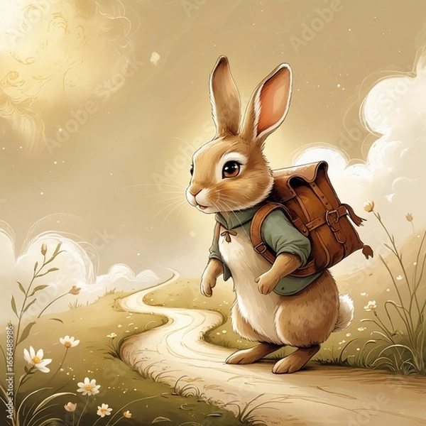 Fototapeta easter bunny with easter eggs