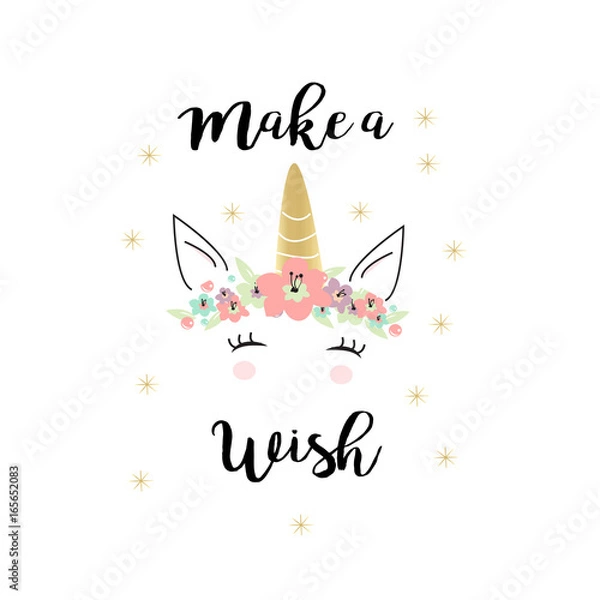 Fototapeta Magical unicorn printable in vector