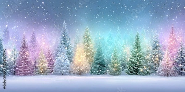 Obraz winter landscape with snow and trees