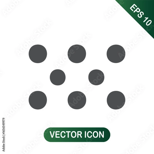 Fototapeta Arrangement of black circles in a grid-like pattern