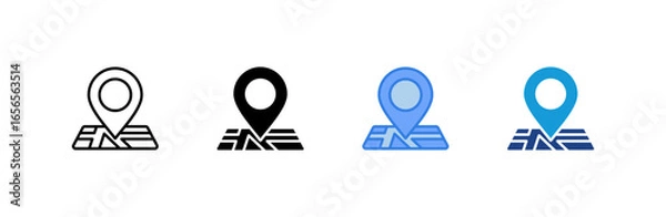Obraz Location icon set multiple style collection