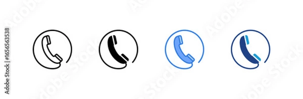 Obraz Phone Receiver icon set multiple style collection