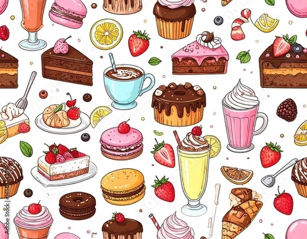 Obraz Sweet treats seamless pattern