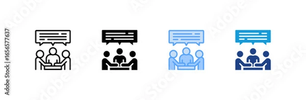 Fototapeta Discussion icon set multiple style collection