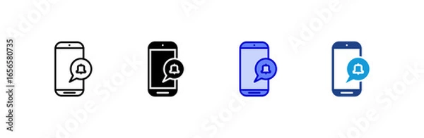 Obraz Notification icon set multiple style collection.