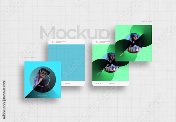 Obraz Social Media Post Mockup With Square Format