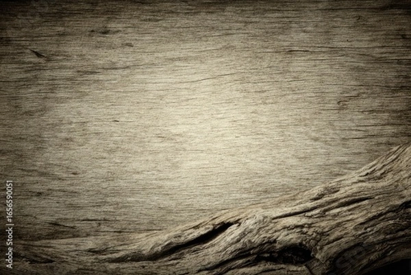 Fototapeta Aged wood plank background with a driftwood edge
