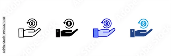 Obraz Cashback icon set multiple style collection.