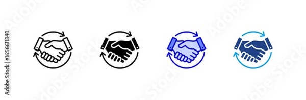 Obraz Agreement icon set multiple style collection.