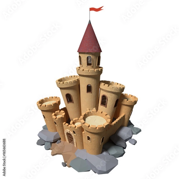 Obraz 3d rendered cartoon castle