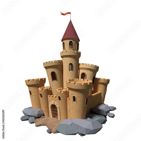 Obraz 3d rendered cartoon castle