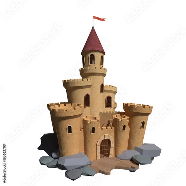 Obraz 3d rendered cartoon castle