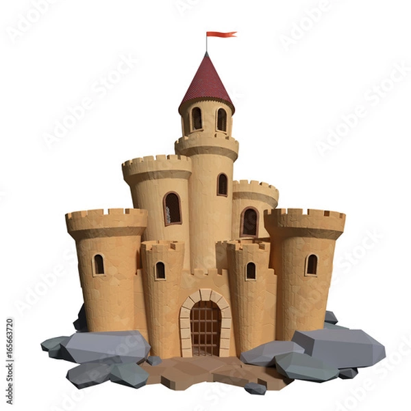 Obraz 3d cartoon medieval castle