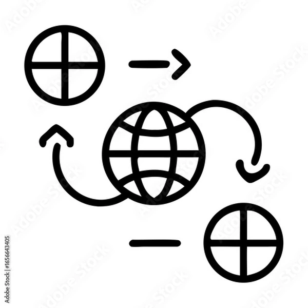 Obraz globe icon vector