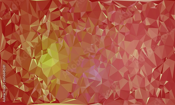 Obraz Red and yellow abstract geometric low poly background vector