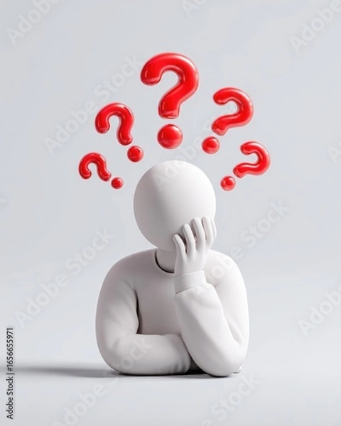 Obraz Contemplation: A 3D Render of Uncertainty