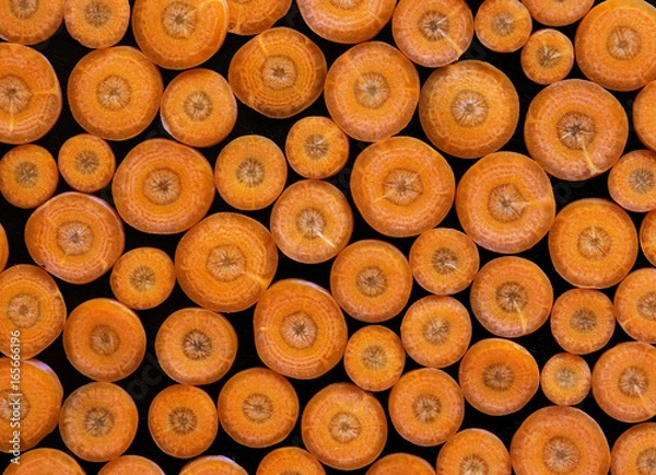 Obraz Carrot rings pattern. Top view