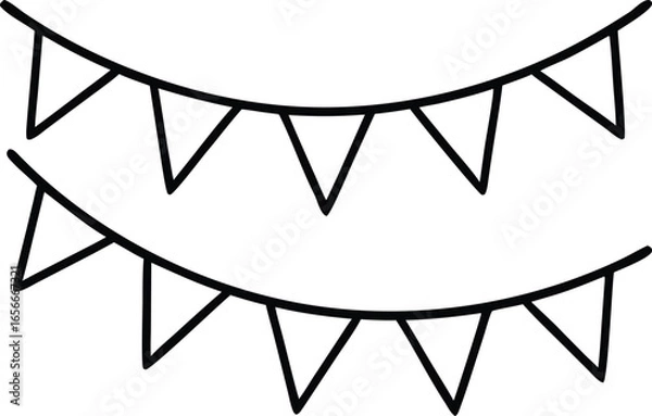 Fototapeta party bunting icon isolated on transparent background. 