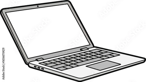 Obraz laptop isolated on white