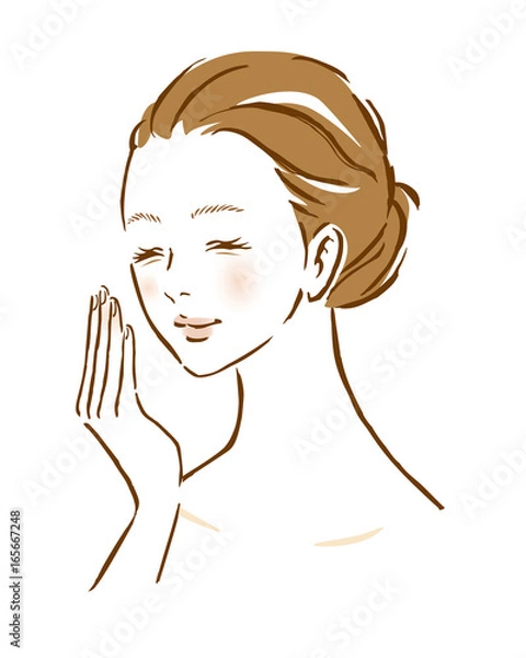 Fototapeta 女性　きれい　笑う　美容