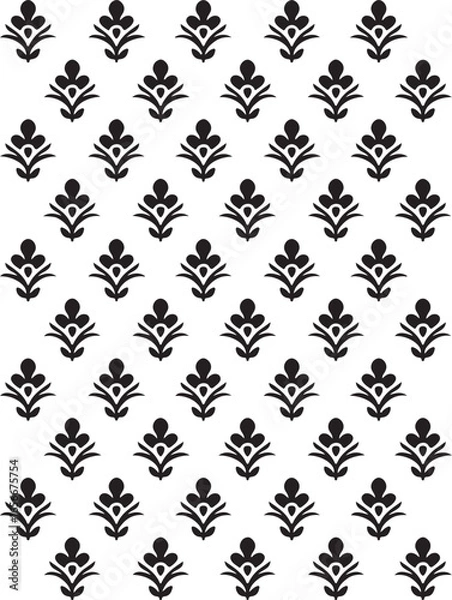 Fototapeta Indian Block Print Floral Buti Motif Design