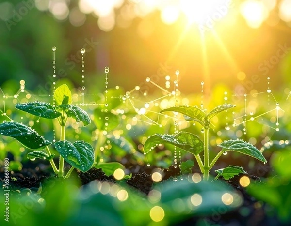 Fototapeta spring background with grass and sun