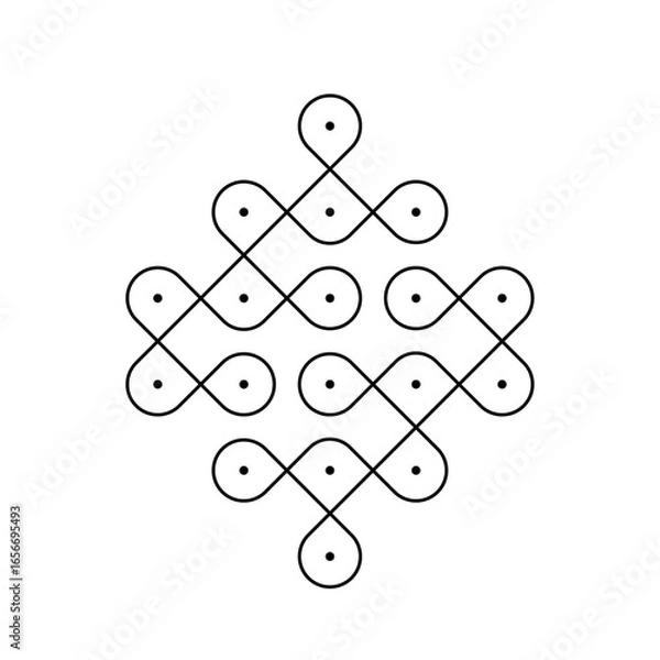 Obraz Easy Rangoli Kolam to draw on daily basis!