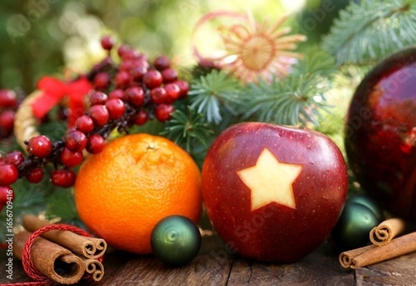 Obraz Weihnachtszeit, Apfel