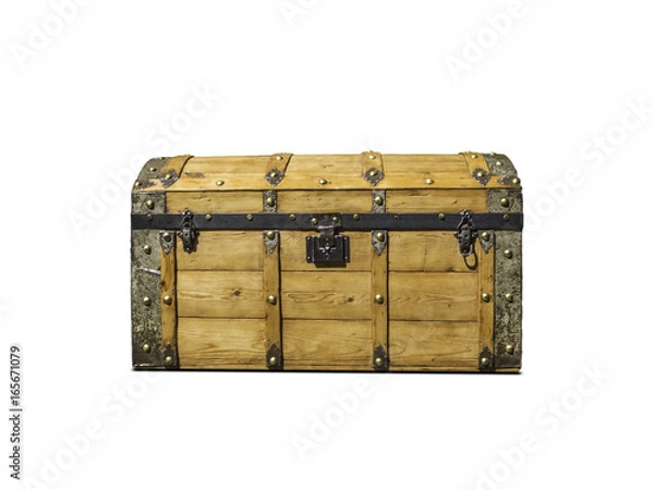 Obraz Old realistic treasure chest isolated