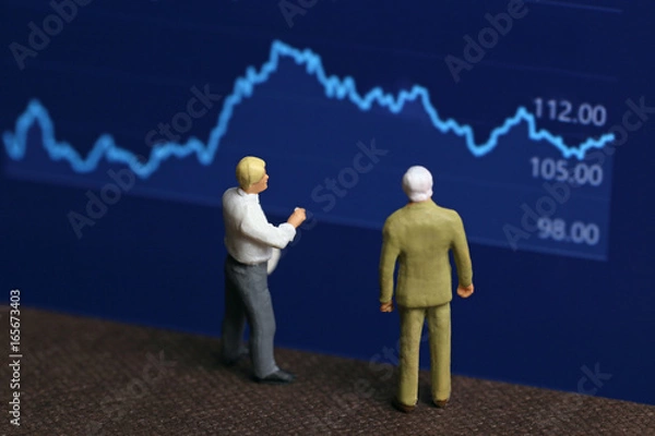 Obraz グラフとビジネスマン