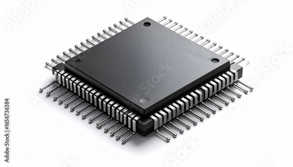 Fototapeta computer chip on white background