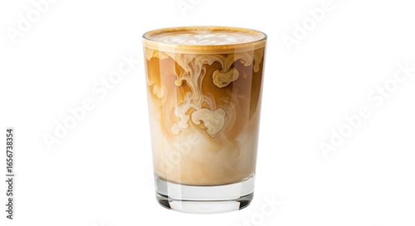 Obraz Isolated Glass of Latte Macchiato