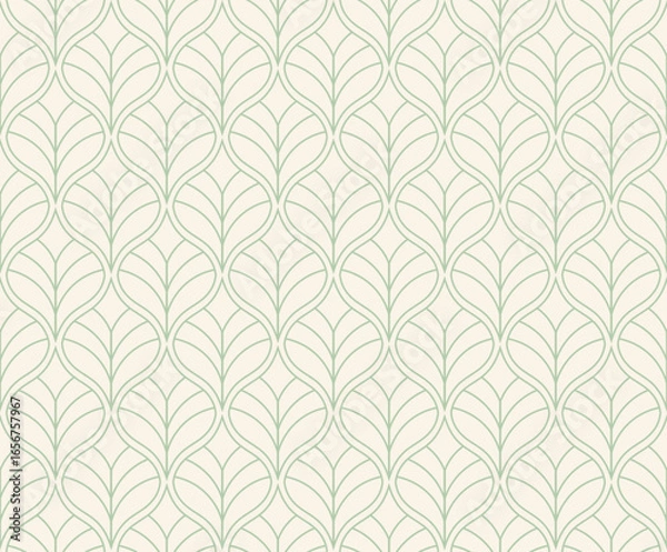 Obraz Damask leaves seamless pattern. Vector retro style background print. Decorative flower texture.