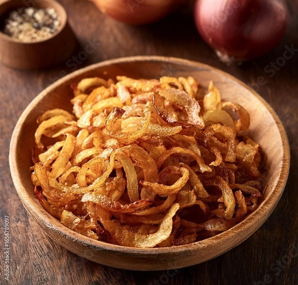 Fototapeta Aesthetic image with the theme of fried onions