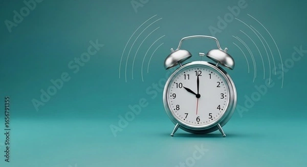 Obraz Classic Silver Alarm Clock Ringing