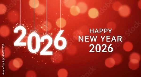 Obraz Glowing 2026 numbers with bokeh lights celebrating happy new year
